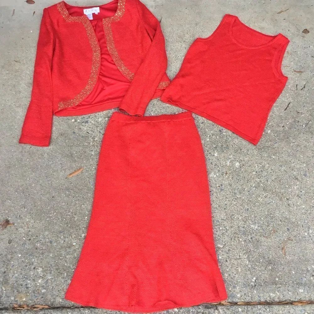 Vintage Festive Holiday Dorinda Clark-Cole Rose Collection 3 piece Set